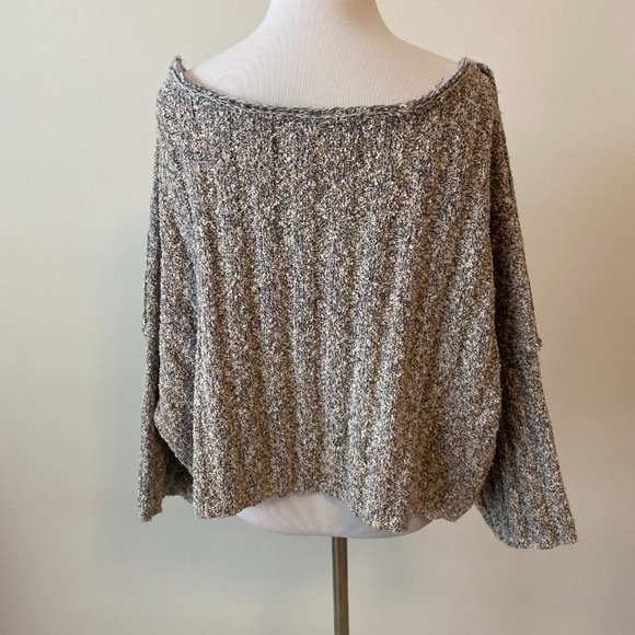 Free People Good Day Boxy Crewneck Women's Pullover Gray Sweater NWT - Picture 3 of 6